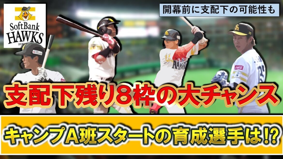 【例年稀に見る大チャンス！】ソフトバンク支配下残り８枠と非常に多く枠が空いている中で、春季キャンプＡ班スタートを掴んだ支配下昇格候補の育成選手は！？【中村亮太】【川村友斗】【仲田慶介】【緒方理貢】