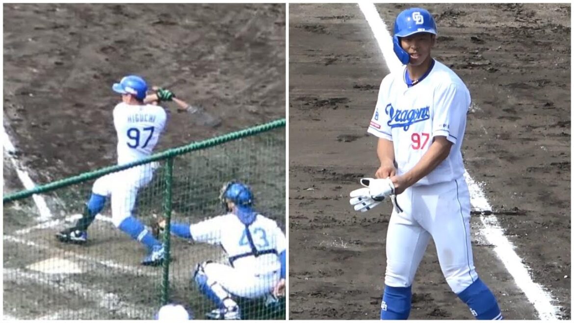 シート打撃。樋口正修が近藤廉と加藤翼の直球をライトへはじき返してマルチ！（2024年2月6日）