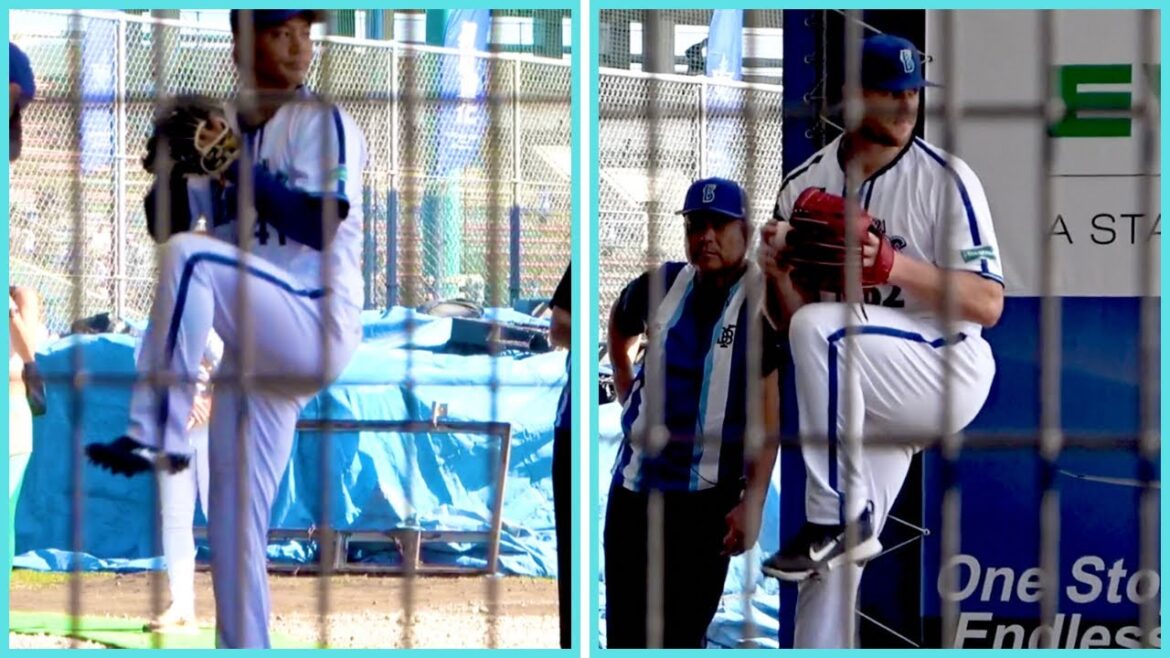 新加入の佐々木千隼とウィックのブルペン投球！ 横浜DeNAベイスターズ 2024/2/2