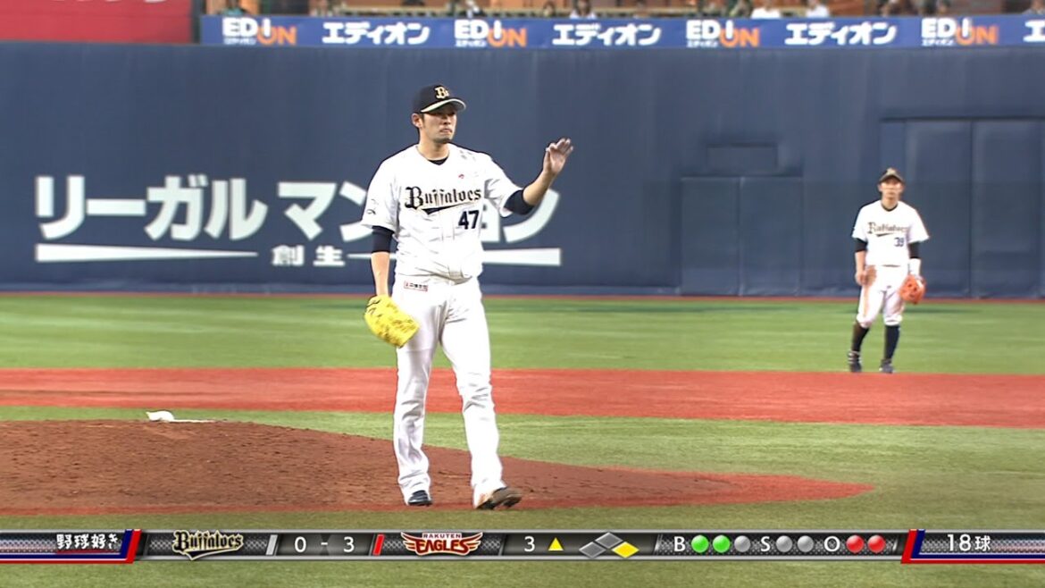 【プロ野球パ】摩訶不思議、海田がマウンドから掘り出したものは一体なに？ 2015/05/12 Bs-E