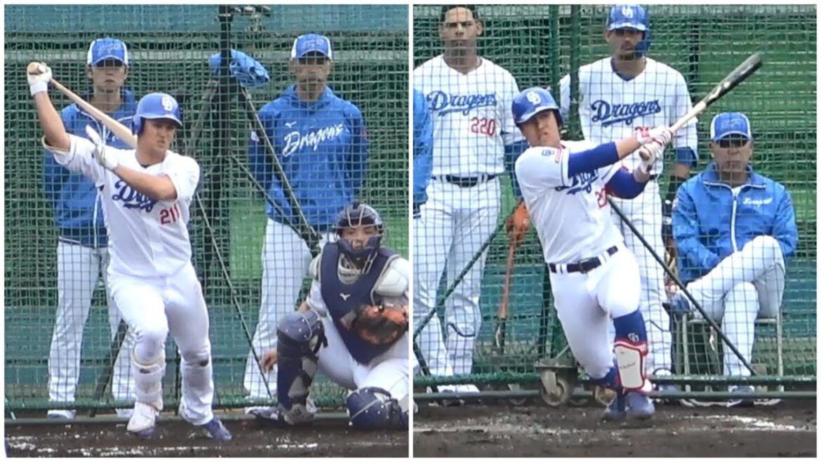 育成の板山＆星野がシート打撃でヒット！板山は2日連続で左腕から！（2024年2月7日）