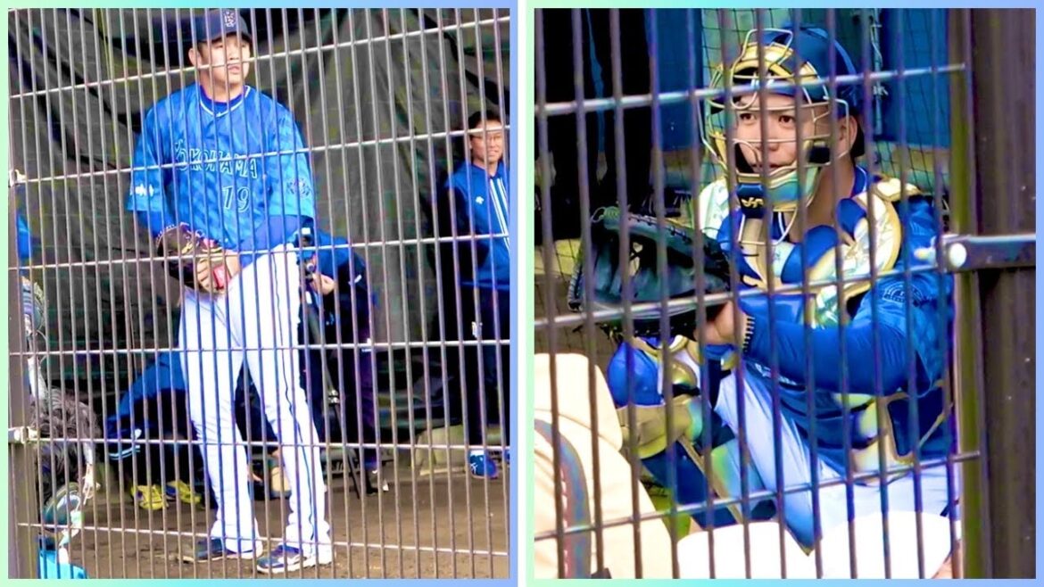 山﨑康晃のブルペンでの投球と受ける髙城俊人 横浜DeNAベイスターズ 2024/2/8