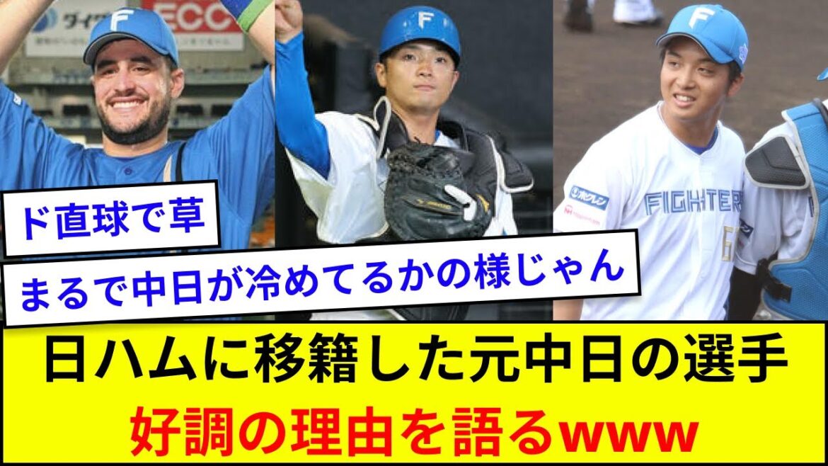 日ハムに移籍した元中日の選手、好調の理由を語るwww【5ch反応】