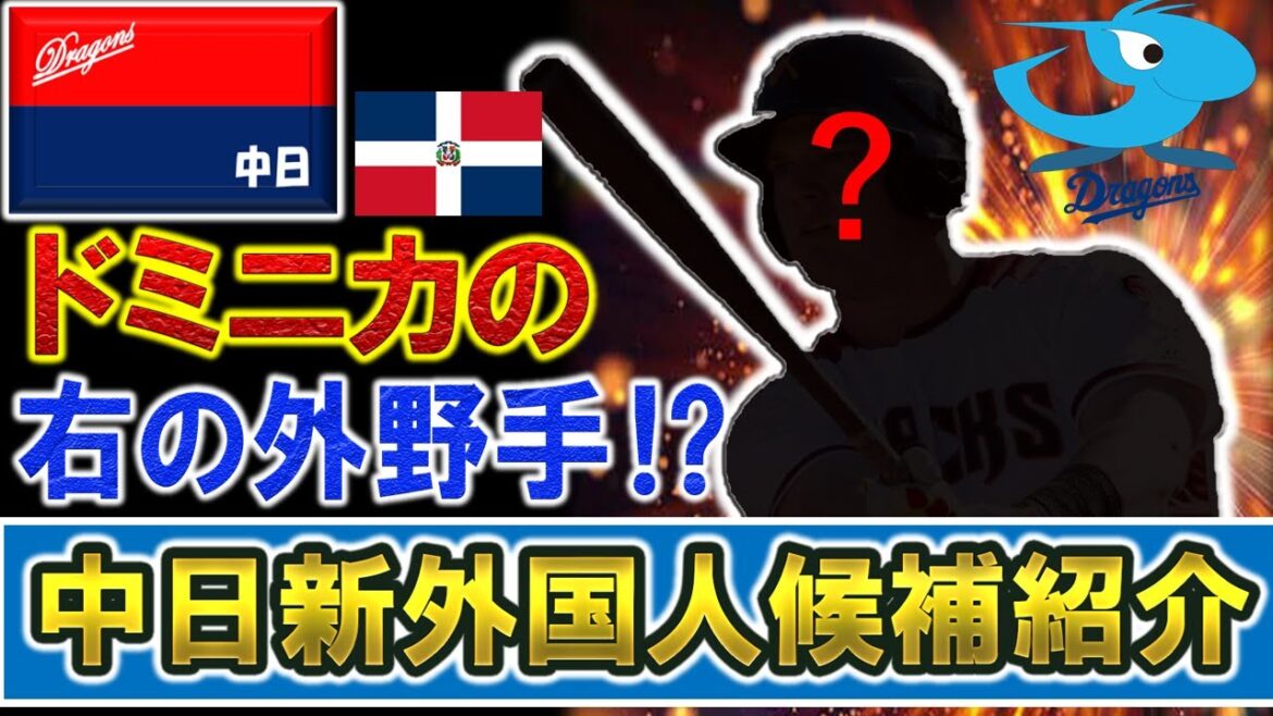 【中日新外国人候補紹介】立浪ドラゴンズ新体制の助っ人はドミニカでプレーする右の大砲が候補に！？【ホルヘ・ボニファシオ】【ガブリエル・ゲレーロ】【ジュニオール・レイク】【ヤシエル・プイグ】