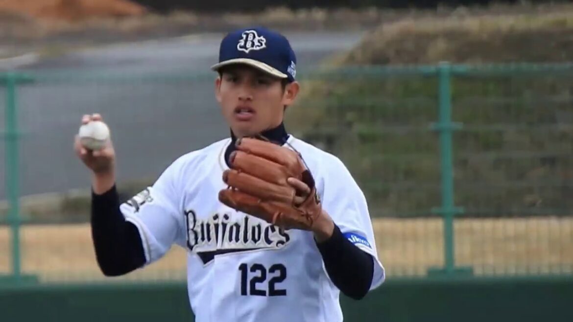 そっくり！ 陽岱鋼のいとこ オリックス ルーキー 張奕 （ちょうやく）キャッチボール 2017 バファローズ 宮崎キャンプ