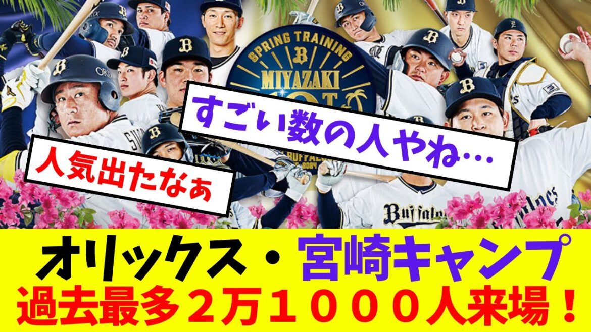 【オリックス】オリックス・宮崎キャンプ過去最多2万1000人来場!【プロ野球ネットの反応集】 【オリックス】オリックス・宮崎キャンプ過去最多2万1000人来場!【プロ野球ネットの反応集】