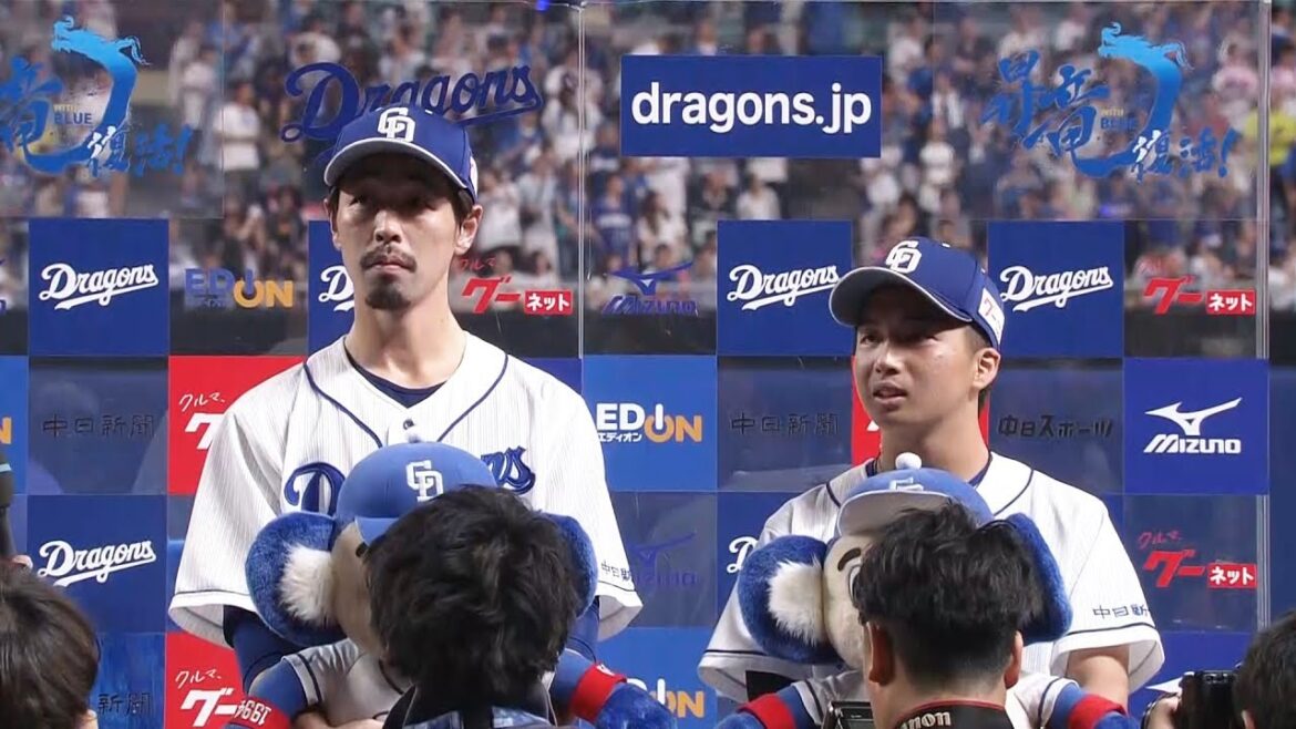 8/25 広島戦 ヒーローインタビュー 阿部寿樹選手・山本拓実投手