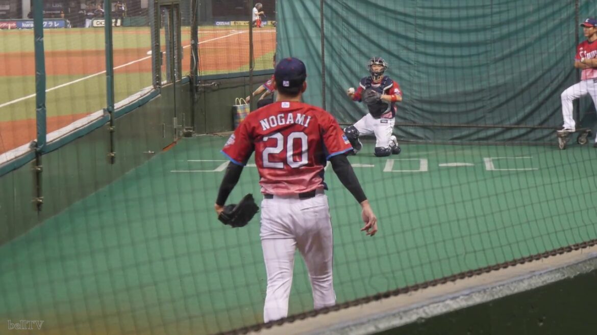 埼玉西武ライオンズ 野上亮磨 ブルペンでの投球練習