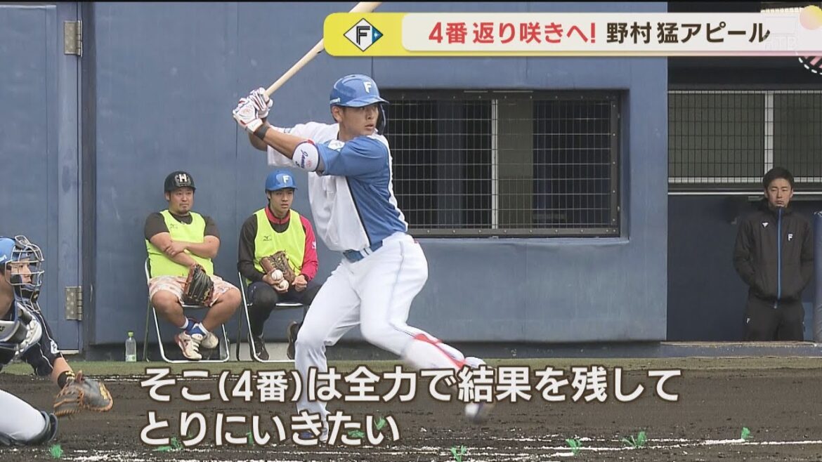 【ファイターズ】沖縄キャンプ3度目の紅白戦 野村佑希が豪快ホームラン！