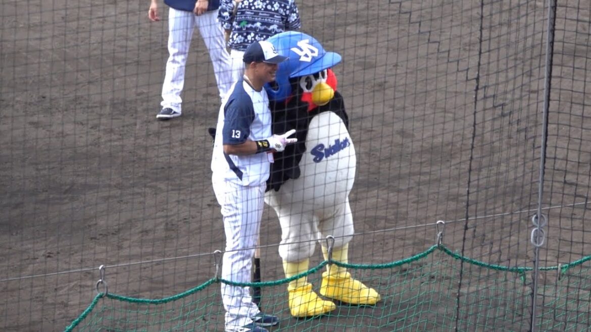 隙あらばぱちり！つば九郎のプチぱちりタイム！オスナ 塩見泰隆 東京ヤクルトスワローズ 浦添キャンプ 2024/02/01