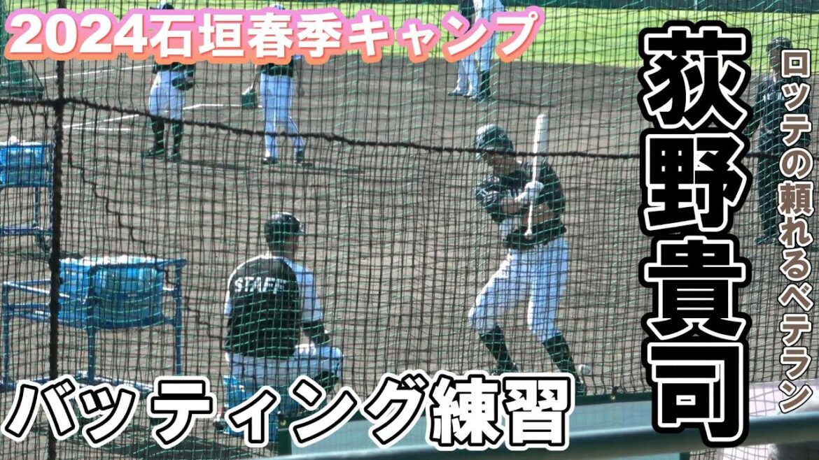 【練習密着シリーズ！】千葉ロッテ・荻野貴司選手のバッティング練習を撮影！（2024年石垣春季キャンプ）