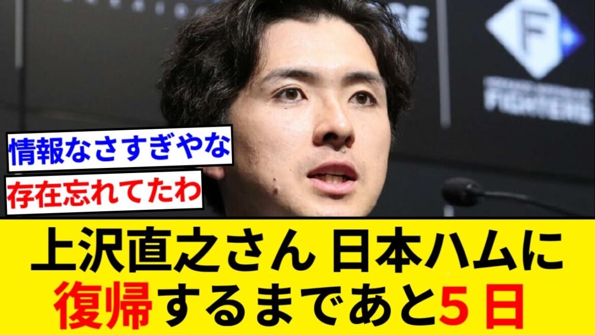 上沢直之さん、日本ハムに復帰するまであと５日...【5chまとめ】【なんJまとめ】
