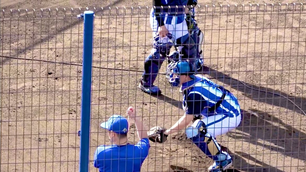 山本祐大、益子京右、松尾汐恩のブロッキング練習！ 横浜DeNAベイスターズ 2023/2/1