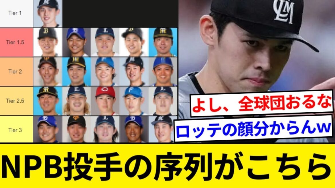 NPB投手の最新Tier表がこちらです【5chまとめ】【なんJまとめ】