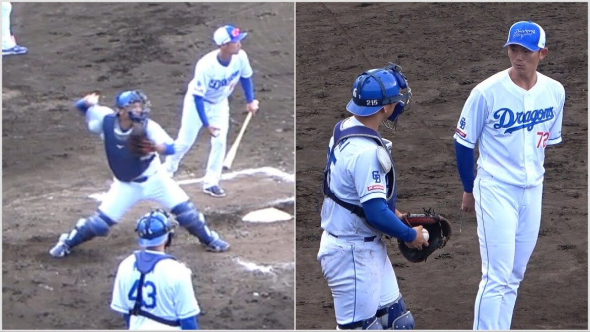 ルーキー日渡の鋭い送球に「ナイスボール」と声を掛ける大野奨太コーチ (2024/02/04)