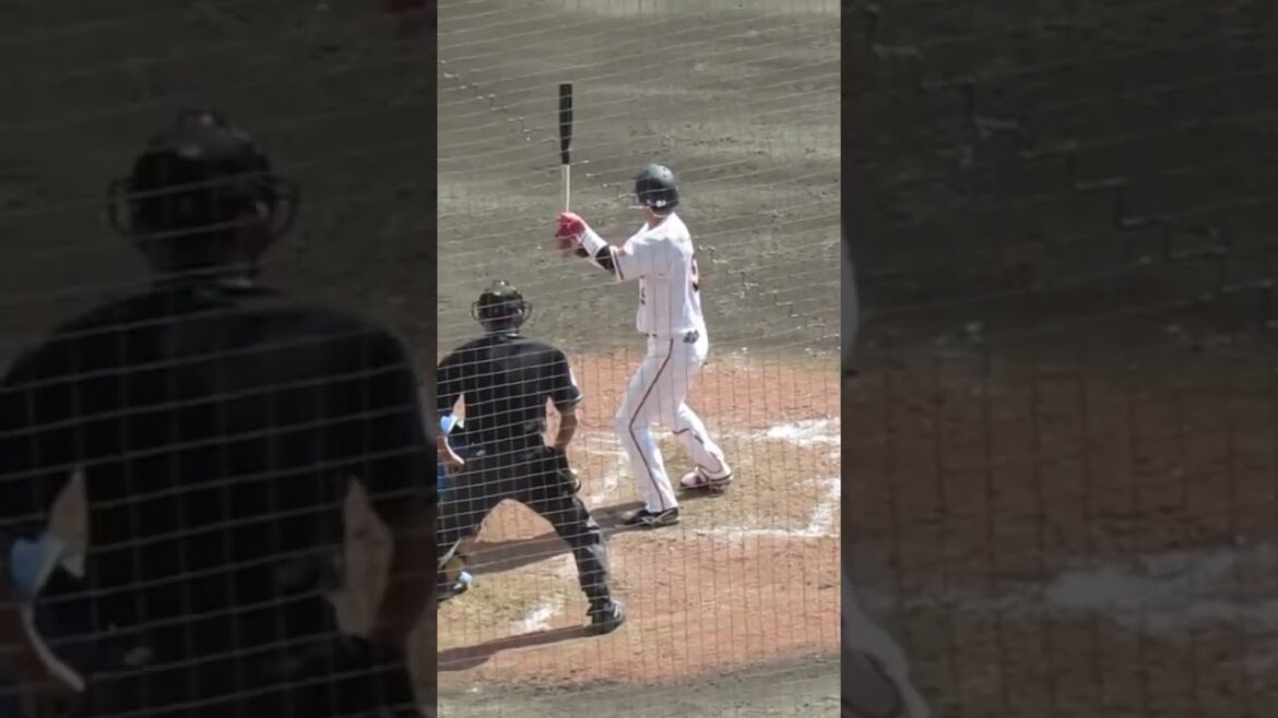 巨人 八百板 卓丸のバッティングフォーム〜2022/2/15巨人日ハム戦