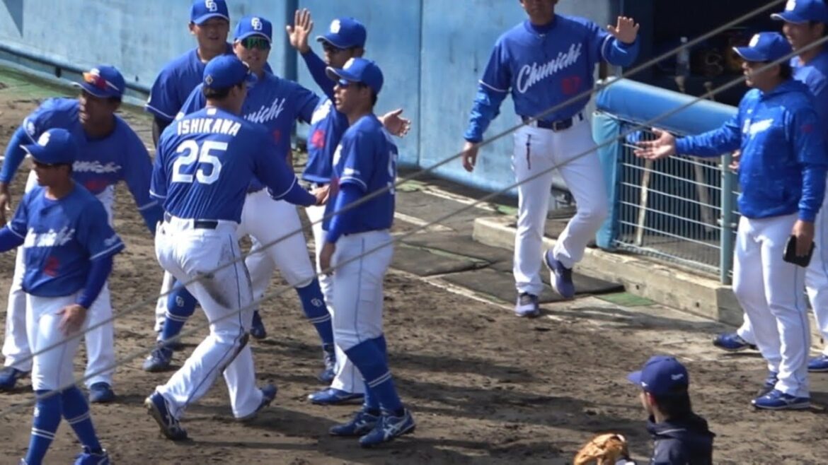 石川昂弥のファインプレーで5-4-3のダブルプレー！周平『ゲッツーは共同作業！』(笑)（2024年2月11日）