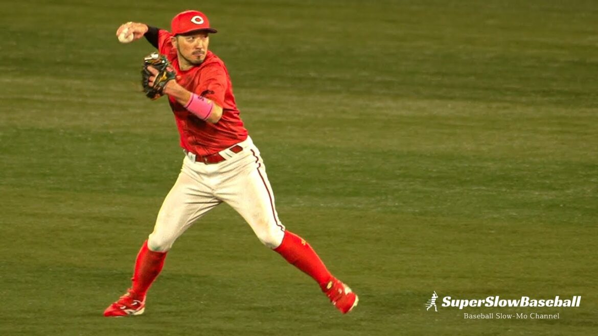 広島カープ・菊池涼介選手【スローで見るプロの守備】