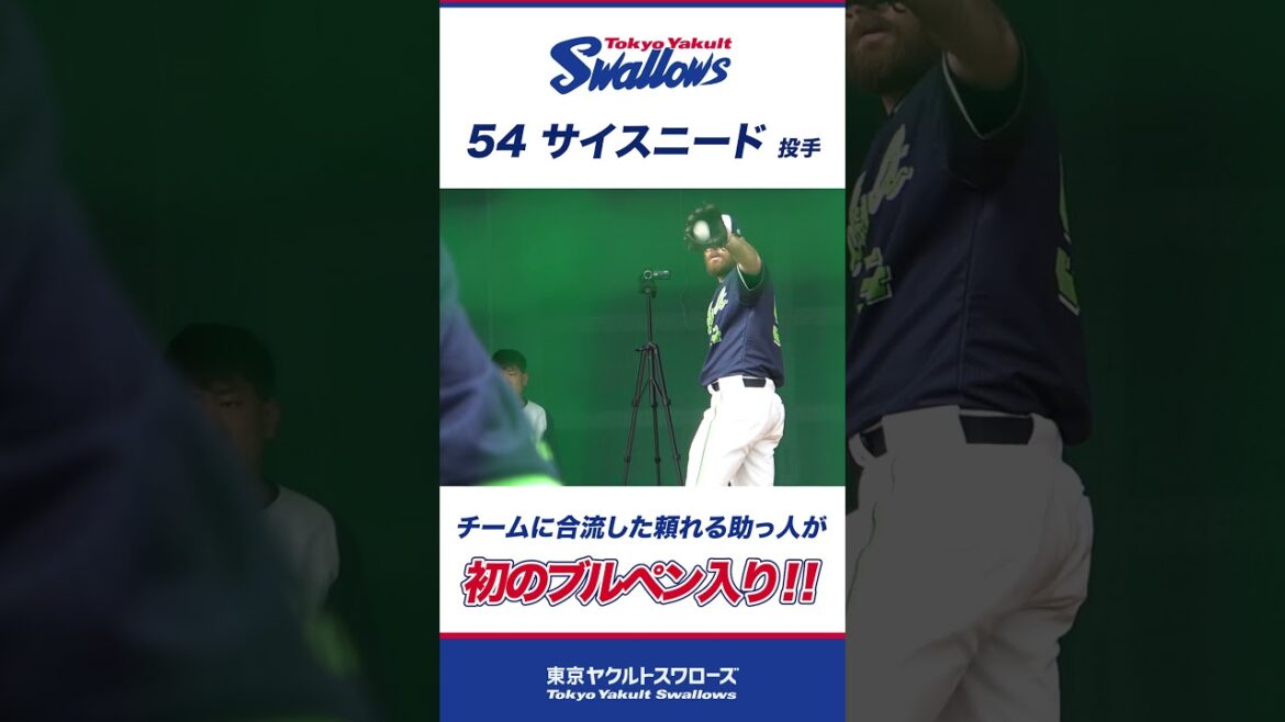 サイスニード投手がチーム合流後初のブルペン入り！  #swallows #プロ野球 #東京ヤクルトスワローズ #shorts #サイスニード