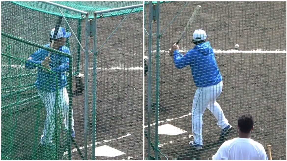 引退試合以来4ヶ月ぶりに見た福田永将のバッティングフォーム。福田&森野コーチのフリー打撃！（2024年2月12日）