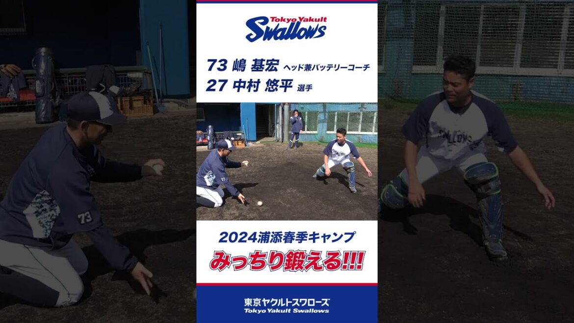 嶋基宏コーチ&中村悠平選手 みっちり鍛える  #swallows #東京ヤクルトスワローズ #ヤクルト#中村悠平 #嶋基宏