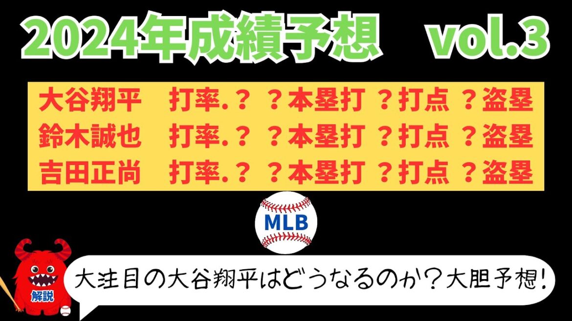 2024年成績予想③「打者編」大谷翔平、鈴木誠也、吉田正尚の成績予想はどうなっている!?