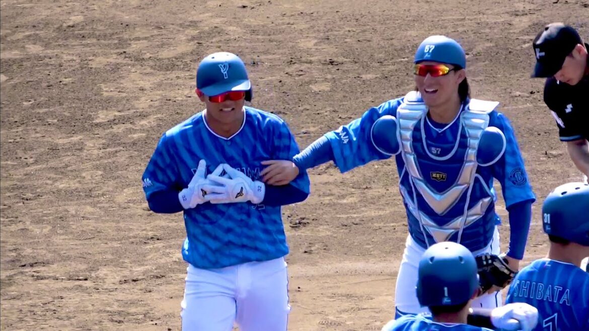 東妻くんのやらしいタッチにガチで痛そうにしてる益子くんw 横浜DeNAベイスターズ 2024/2/13