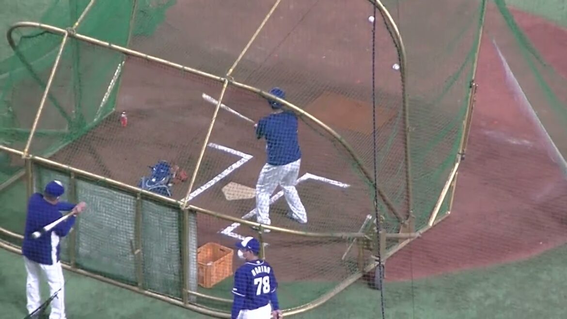 【ドラゴンズ】山下 斐紹の打撃練習 フリーバッティング 2022年3月25日 読売ジャイアンツ 対 中日ドラゴンズ
