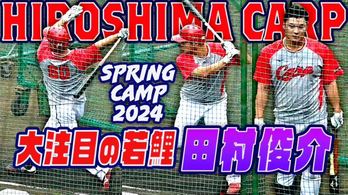 【大ブレイクの予感】西川龍馬の穴埋め候補筆頭！３年目 田村俊介 広角に打ち分ける打撃を見よ！カープ日南春季キャンプ2024