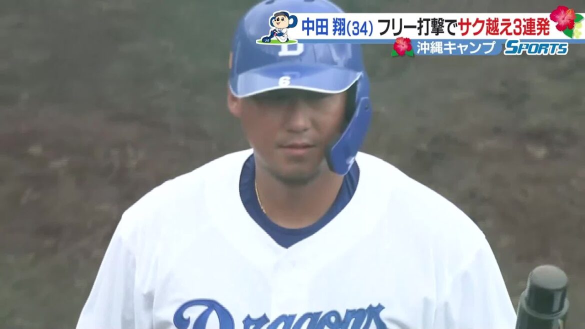 中田翔　若手に負けじとフリー打撃で柵越え連発　【ドラゴンズ沖縄キャンプ】