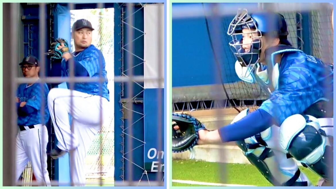 森唯斗のブルペンでのピッチングと受ける山本祐大 横浜DeNAベイスターズ 2024/2/8