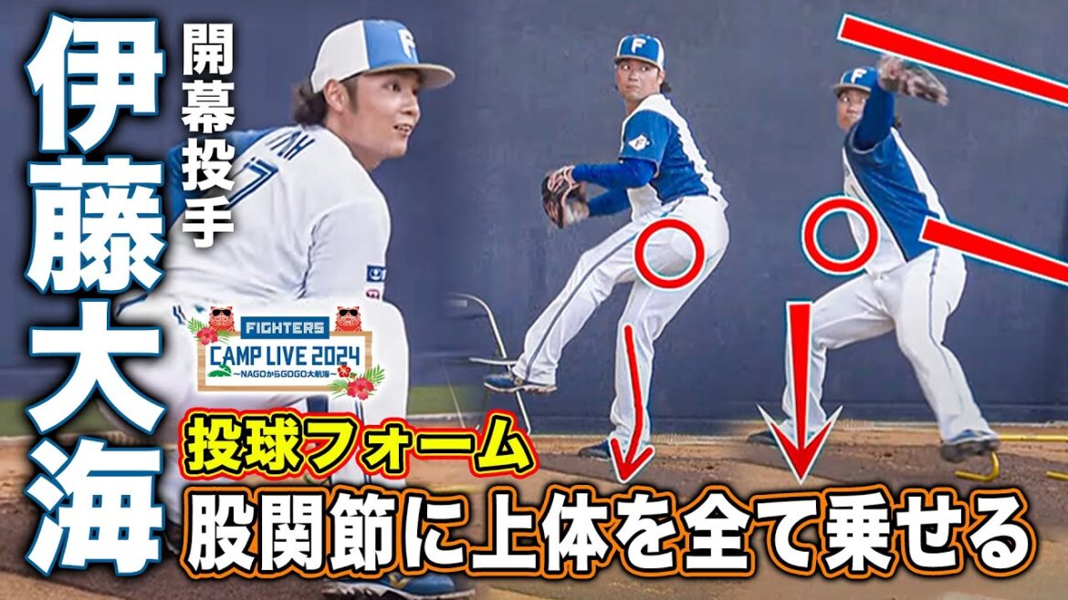 伊藤大海の投球フォーム解説「股関節に上体の重心を全て乗せる」＜2/10ファイターズ春季キャンプ2024＞