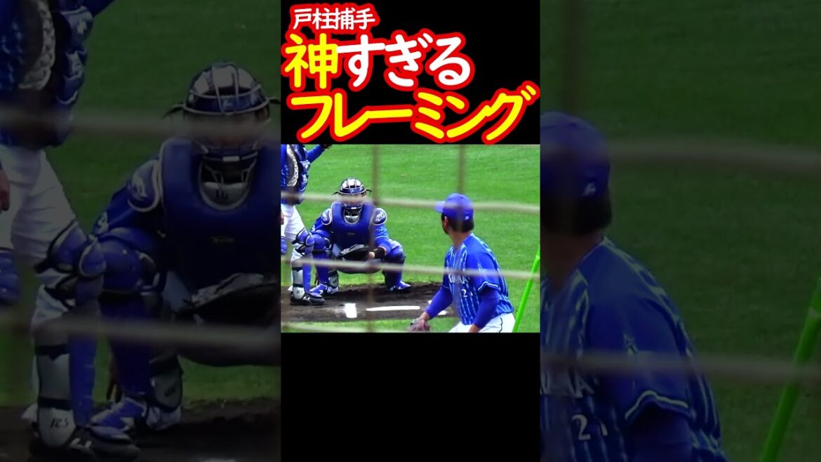 春季キャンプ　横浜DeNAベイスターズ今永の投球をフレーミングする戸柱捕手　#shorts
