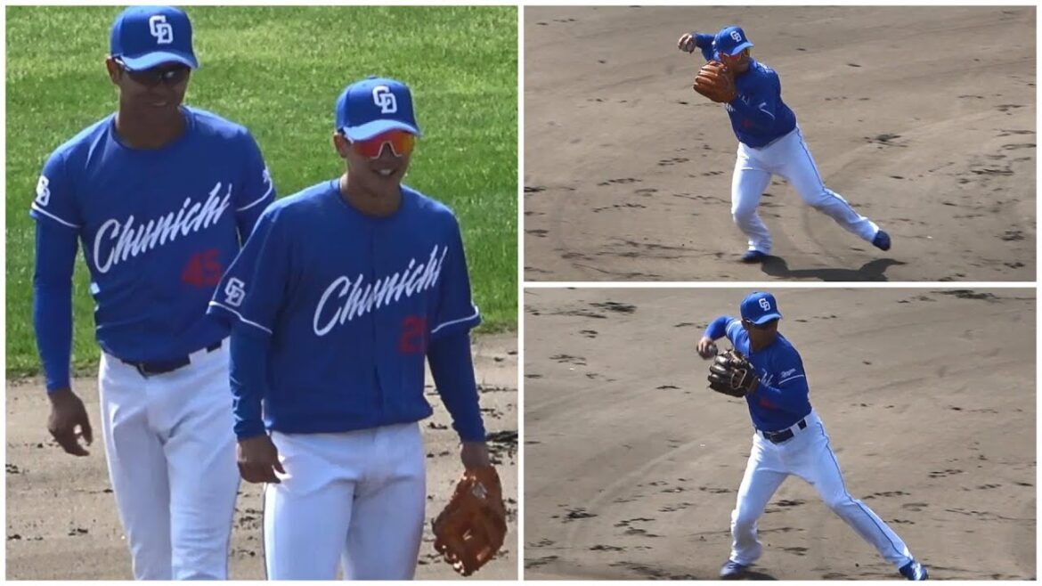 遊撃争うライバル。シートノックでの龍空と辻本の動きを比べてみた（2024年2月11日）