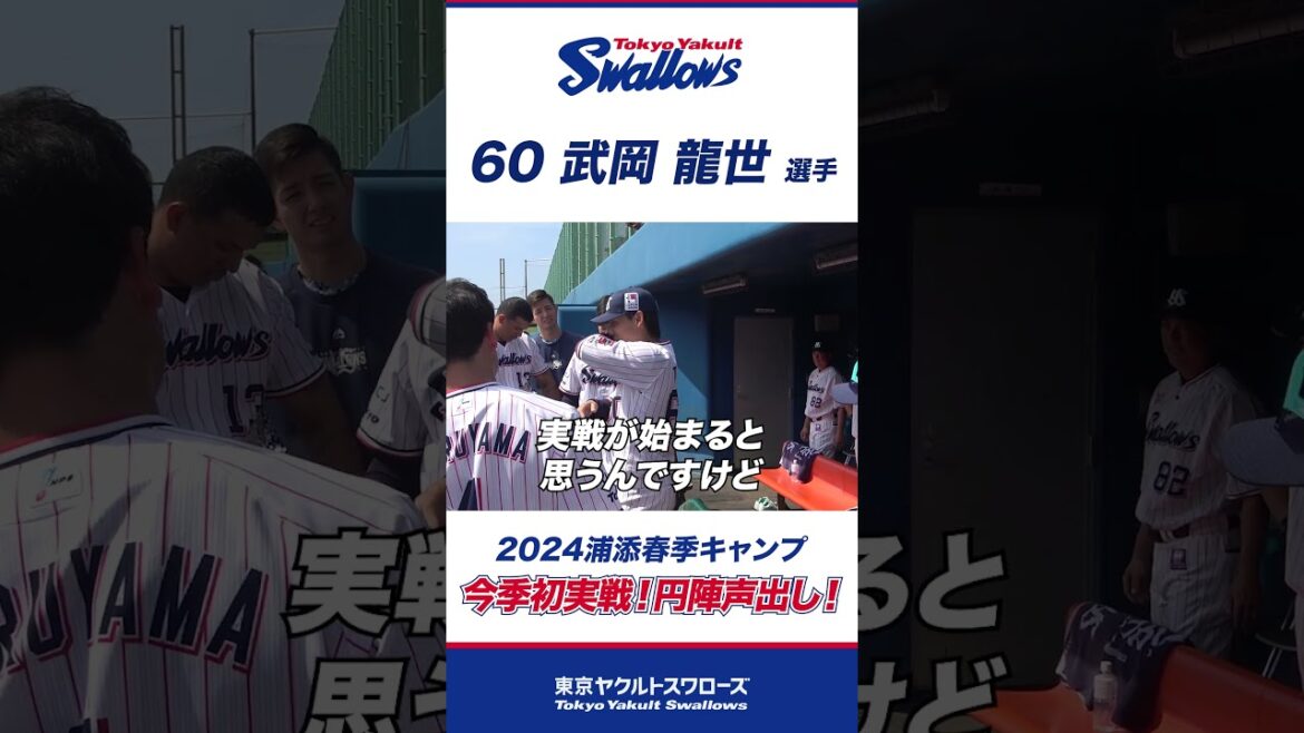 今季初実戦の声出しは武岡龍世選手！  #swallows #プロ野球 #東京ヤクルトスワローズ #shorts #武岡龍世