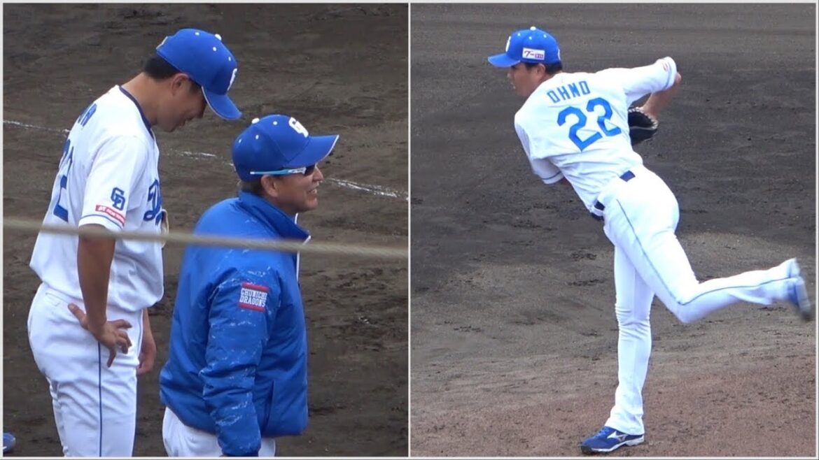 大野雄大2024年実戦形式初登板の全投球！立浪監督も高評価の様子！ (2024/02/16)