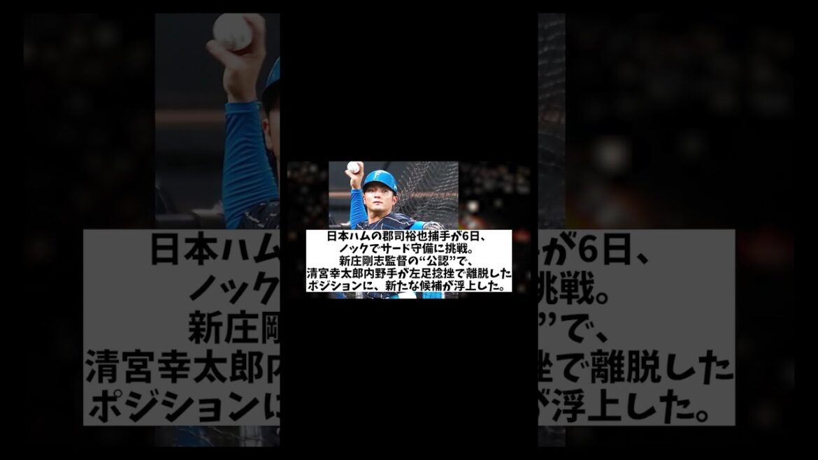 日本ハム・郡司裕也　まさかの戦略でアピール成功！？メディアを通して新庄監督に猛アピールwwwww【野球情報】【2ch 5ch】【なんJ なんG反応】