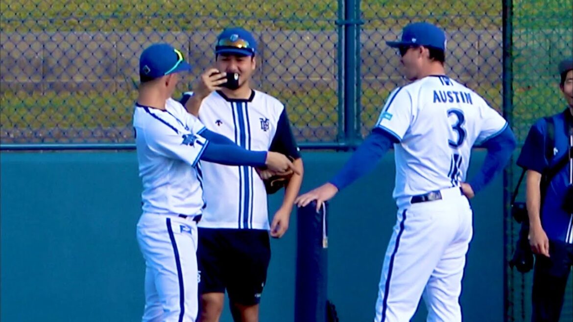 オースティンにモノマネを披露する松尾くんw 横浜DeNAベイスターズ 2024/2/3 松尾汐恩