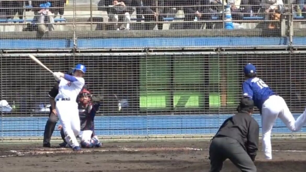 沖縄電力戦で三好大倫が完璧な3ランホームラン！（2024年2月10日）