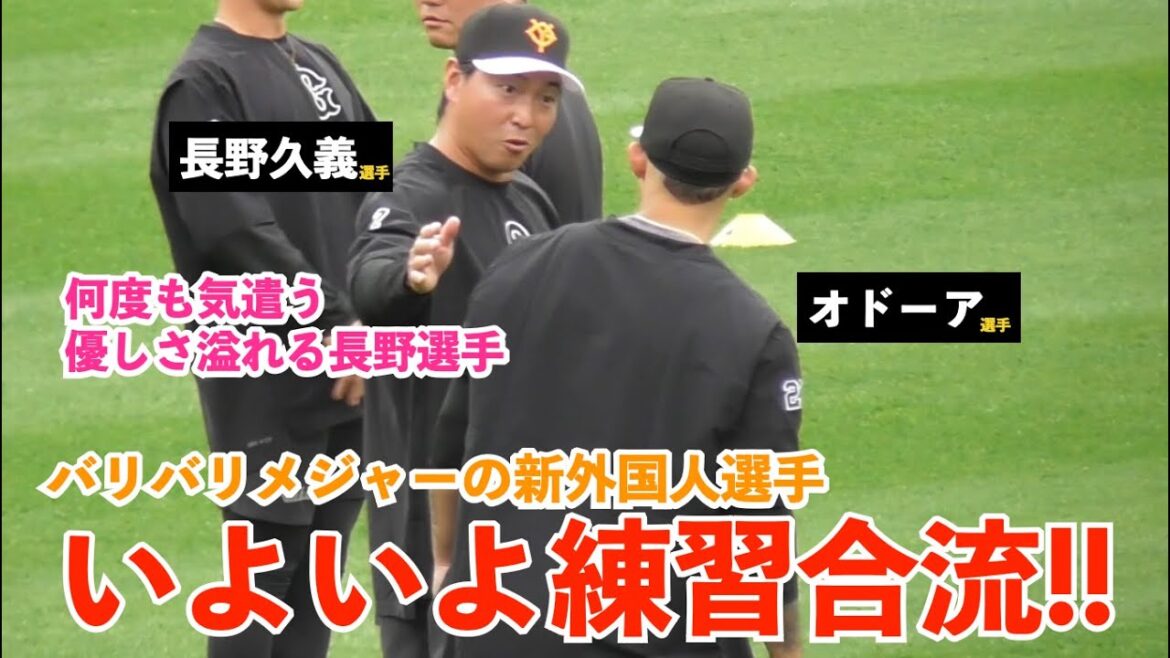 巨人オドーア選手が練習合流！坂本勇人選手、長野久義選手が優しく話しかける場面も！読売ジャイアンツ 春季キャンプ