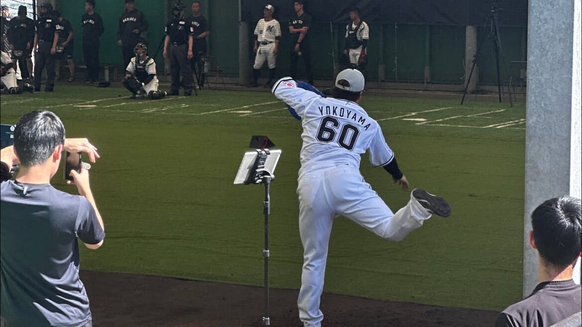 2月2日石垣キャンプ 横山陸人　初ブルペン