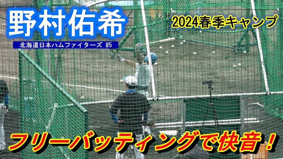 【2024春季キャンプ】野村佑希 ・・・フリーバッティングで快音!【北海道日本ハムファイターズ】