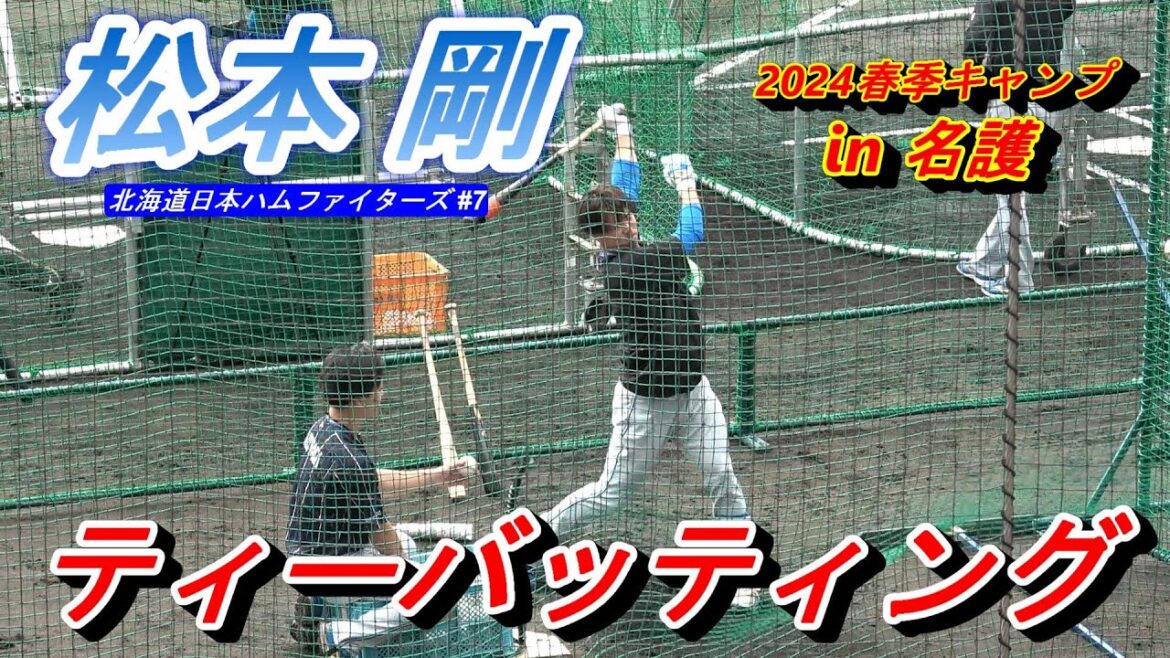 【2024春季キャンプ】松本剛・・・ティーバッティング！【北海道日本ハムファイターズ】