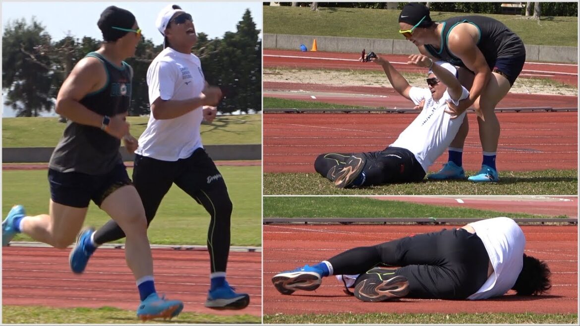 体力お化けの小笠原にランニングを終わらせて貰えない松木平！終わった後は動けず（笑） (2024/02/15)