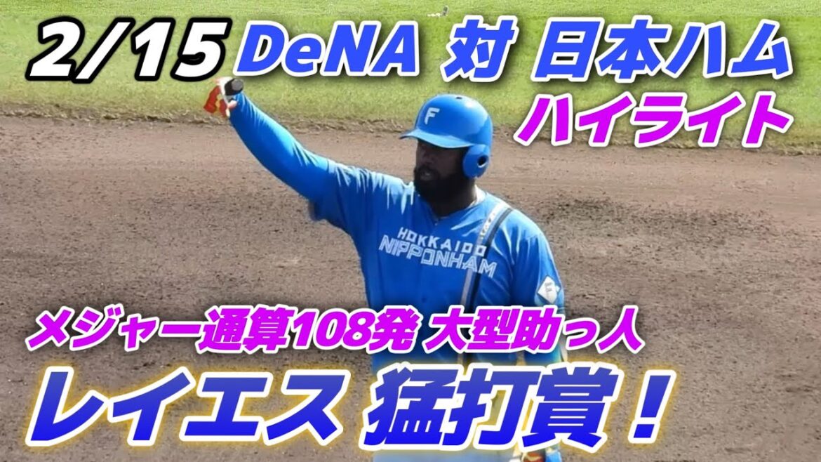 【練習試合ハイライト】2024.2.15 右にも打てる！メジャー通算108発男のレイエスがコンパクトなスイングで3安打猛打賞！【DeNA vs 日本ハム】【春季キャンプ】