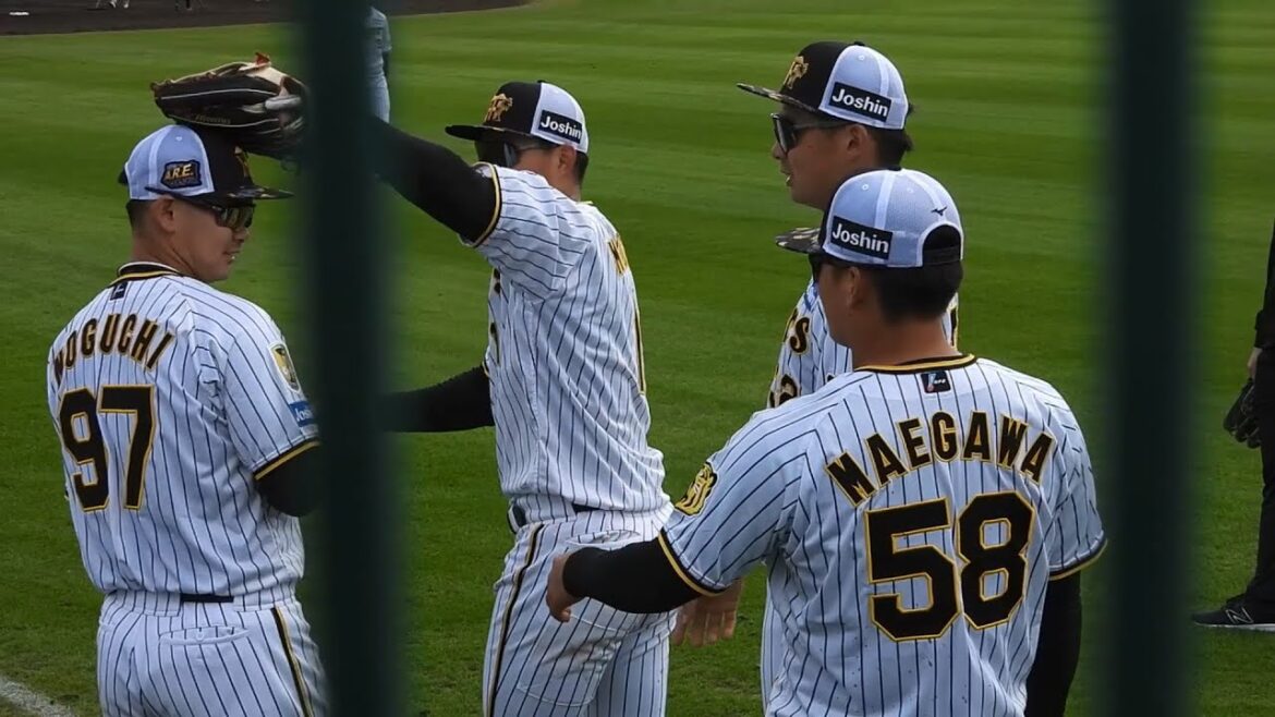 ミエちゃん・ノイジーに順番指示命令。期待の外野若手4人衆がわちゃわちゃしながら守備練習【阪神春季キャンプ】2024.2.10