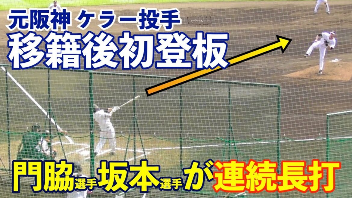 元阪神ケラー投手、巨人主力メンバー相手にシート打撃初登板！門脇選手、坂本選手が連続長打！読売ジャイアンツ 春季キャンプ