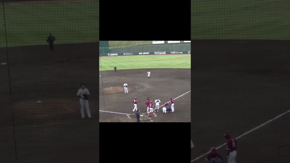 これは怖い山本一輝 堀内謙伍に頭部死球で一発退場 2023年4月8日 読売ジャイアンツVS 楽天ゴールデンイーグルス2軍戦