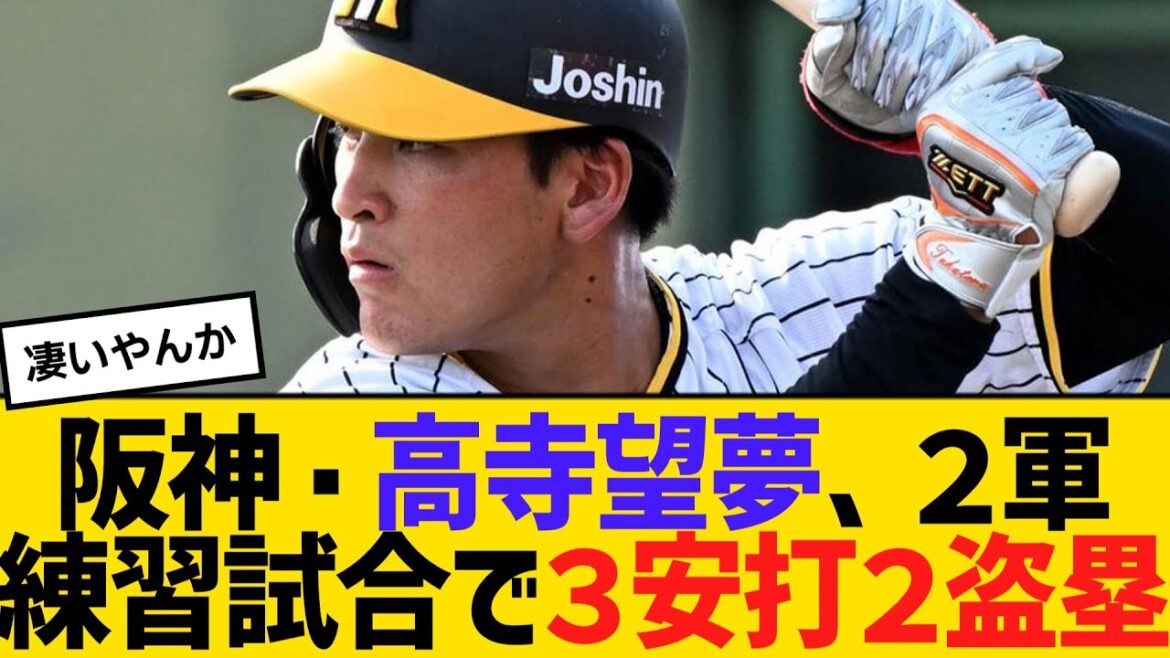 阪神・高寺望夢、２軍練習試合で３安打２盗塁！猛打賞で猛アピール　【2ch】【5ch】【反応】