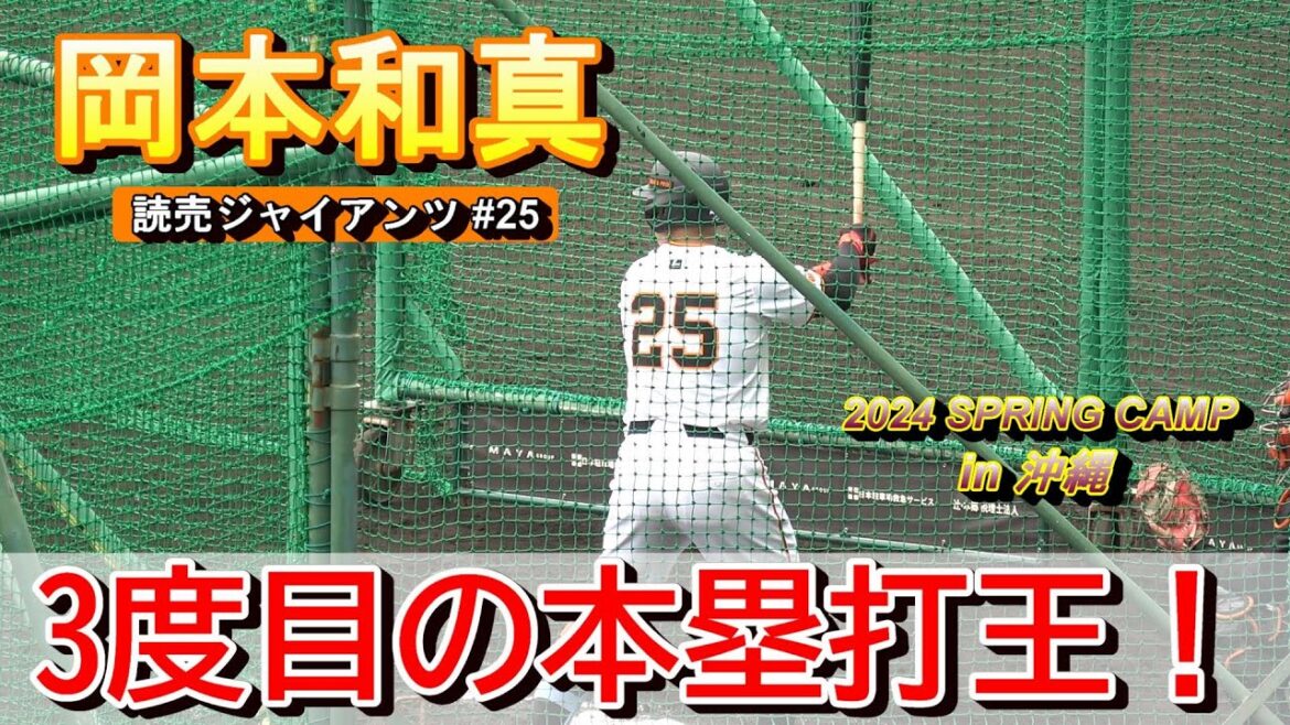 【2024春季キャンプ】岡本和真キャリアハイの41本塁打で3度目のHR王・・・フリーバッティング❕【読売ジャイアンツ】